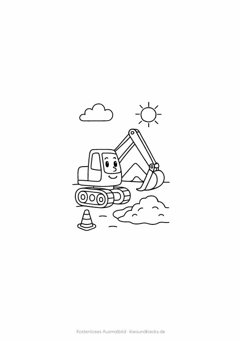 Ausmalbild Der Bagger